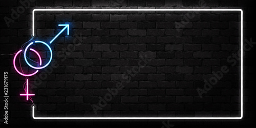 Vector realistic isolated neon sign of Sex logo for decoration and covering on the wall background.