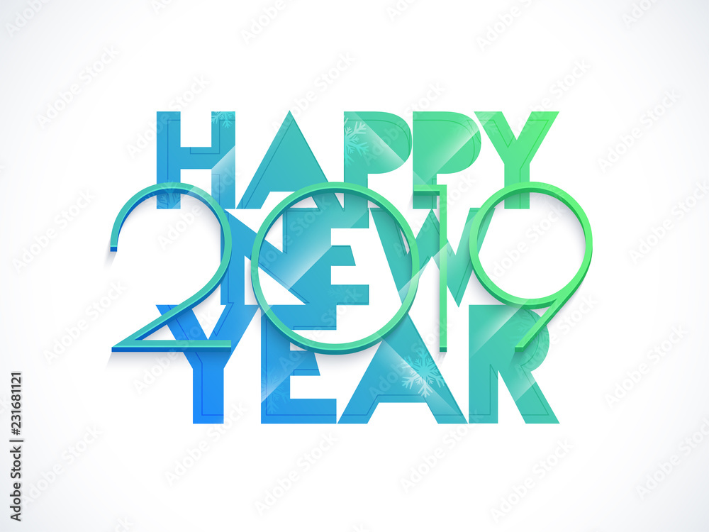 Text 2019 Happy New Year on white background can be used as greeting card design. Text 2019 Happy New Year on white background can be used as greeting card design.
