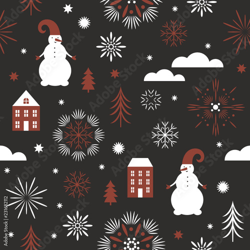 seamless pattern, seasons greetings,beautifil christmas background