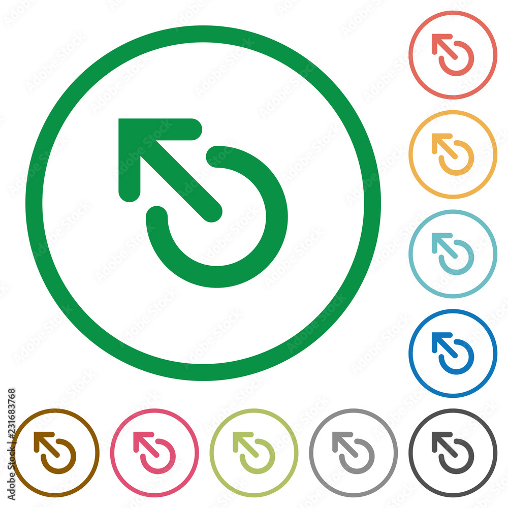 Media eject flat icons with outlines Media eject flat icons with outlines
