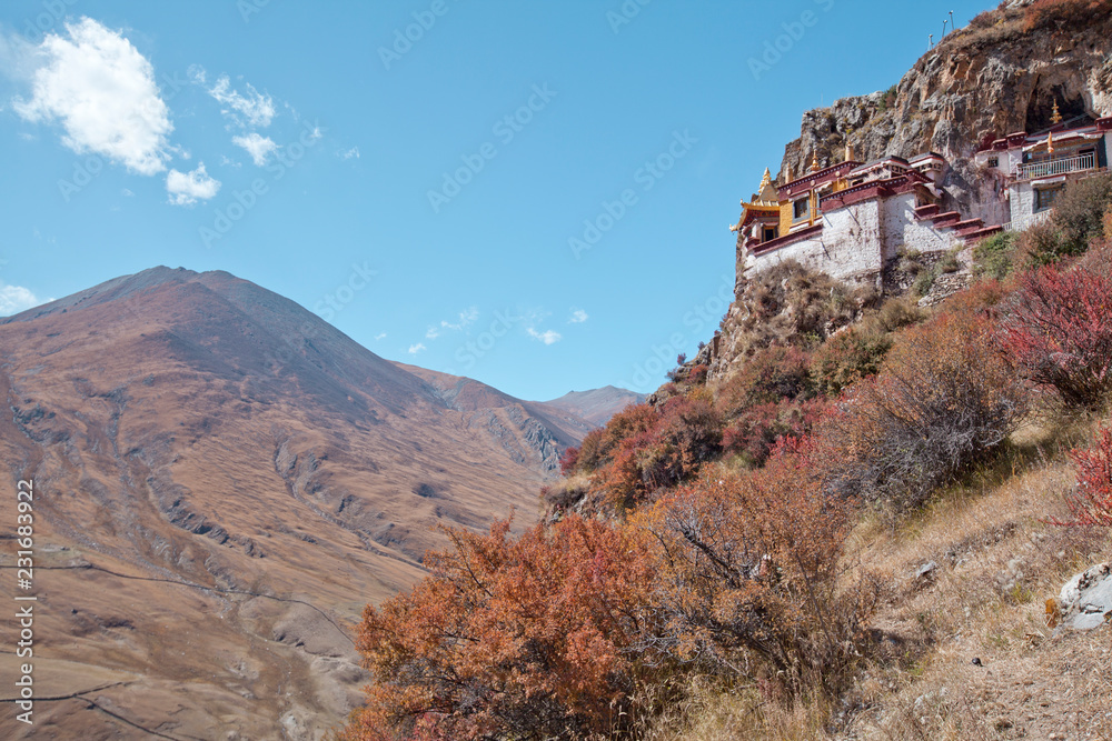 Fototapeta premium Cave Monastery in Tibet