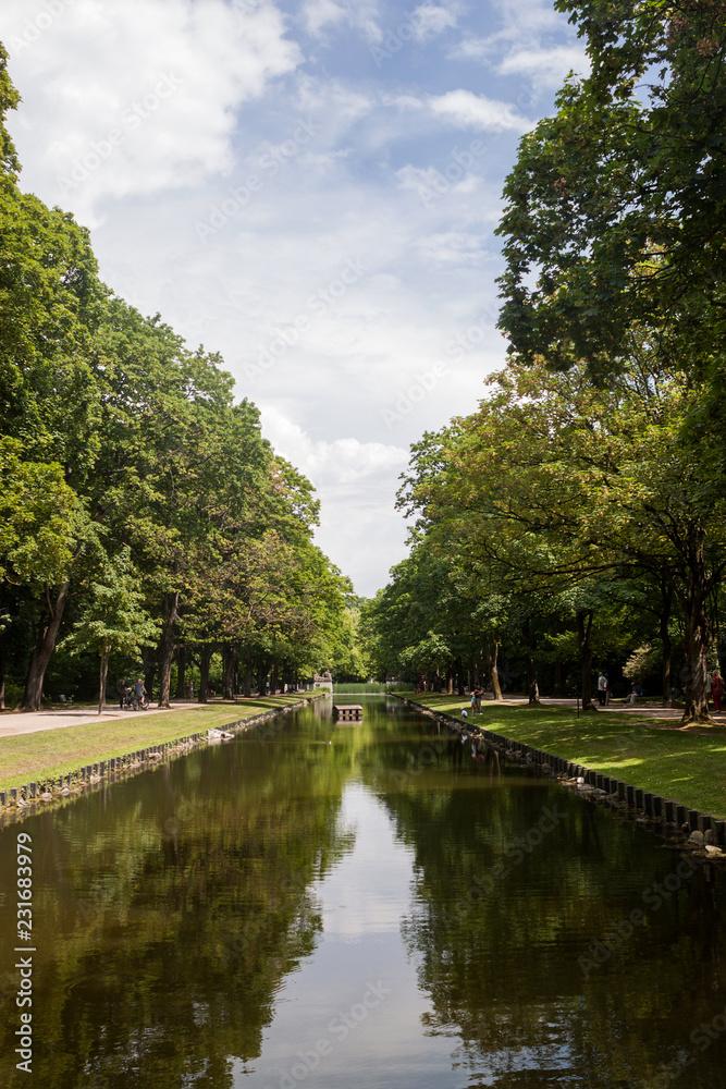 Beautiful park scene in public park