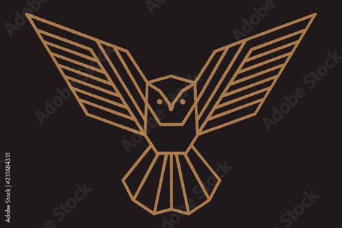 geometric owl logo or a sketch of the tattoo