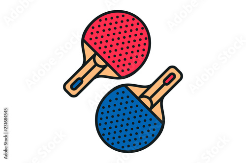 set of playing rackets for ping-pong icon