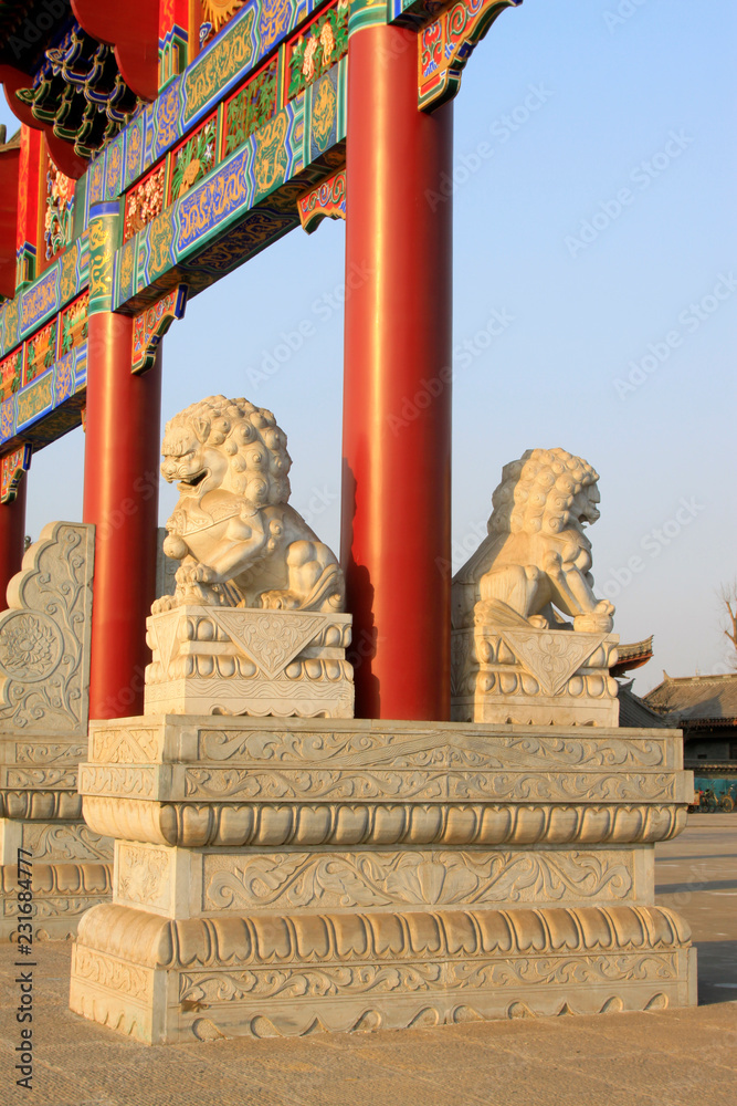 Obraz premium Chinese traditional style stone carving works