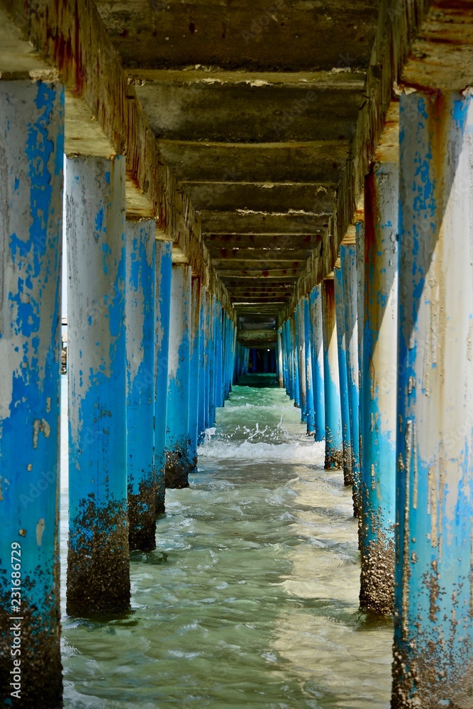 Under the pier on Coconut Beach (Koh Rong Island, Cambodia) 