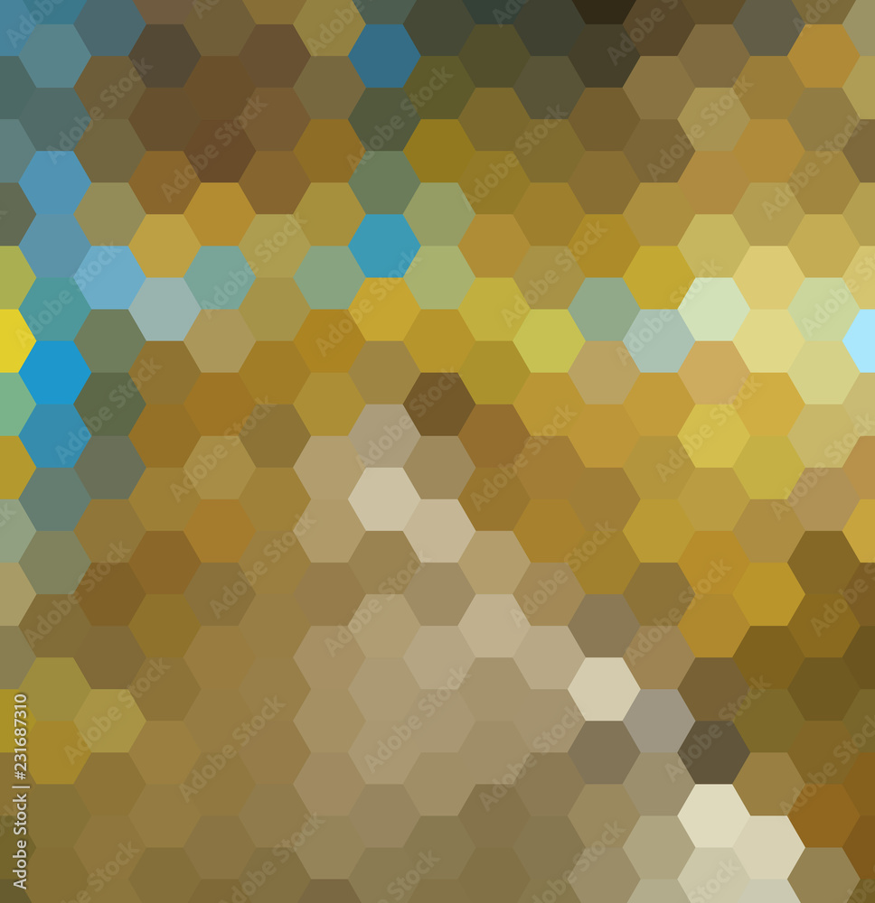 abstract vector backdrop design with colorful hexagonal honey combs.
