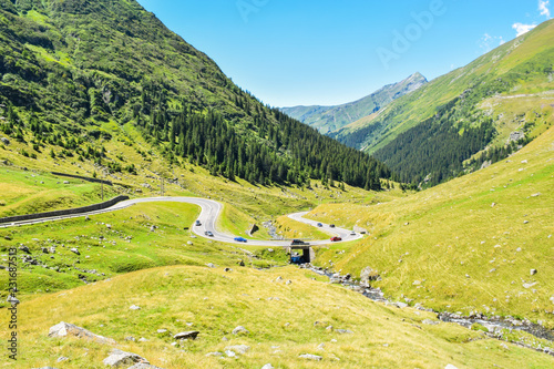 The Transfagarasan mountain road, located in Romania.