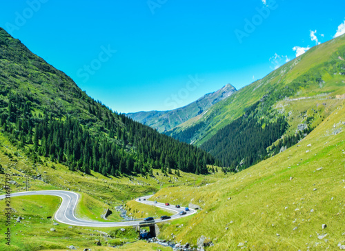 The Transfagarasan mountain road, located in Romania. photo