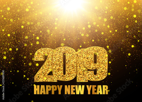 2019 Happy New Year Background. Abstract Vector Illustration