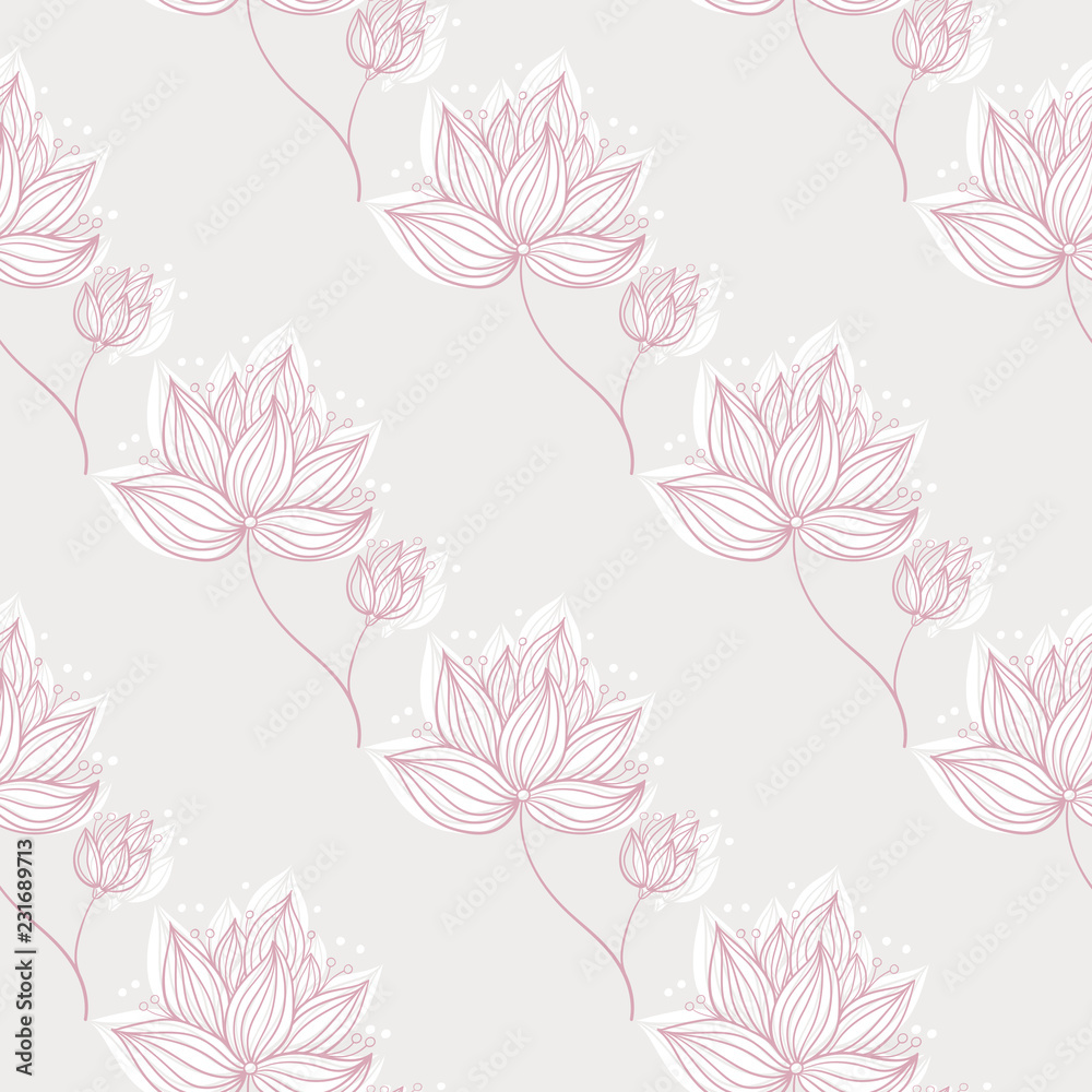 Pink Flowers On Gray Pink Flowers On Gray
