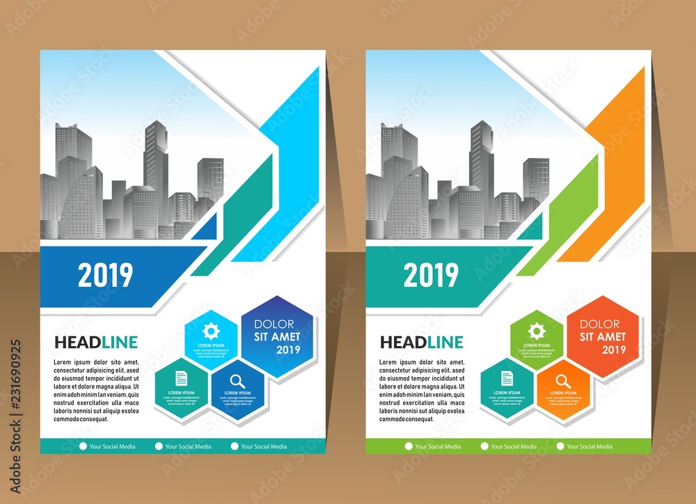 Business Brochure Background Design Template, Flyer Layout, Poster, Magazine, Annual Report, Book, Booklet with Building Image. Size A4 Vector Design illustration
