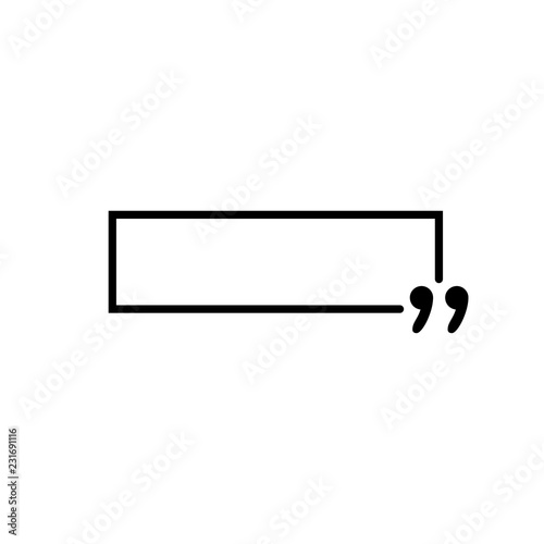Quotes icon vector. Quotemarks outline, speech marks, inverted commas or talking marks collection. Vector line art illustration isolated on white background.