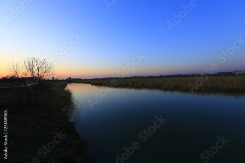 sunset on the lake