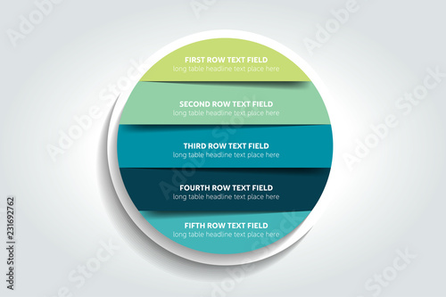  3d circle, round infographic, chart, scheme, diagram, table, schedule, element. Vector.