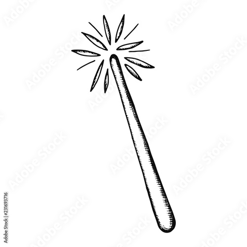 magic wand fulfills wishes icon. asterisk isolated vector