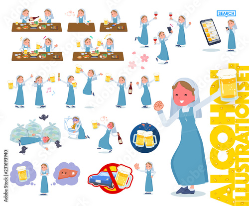 flat type Nun women emerald costume_alcohol