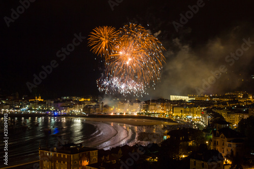 firework in San Sebastian Donostia en semana grande photo