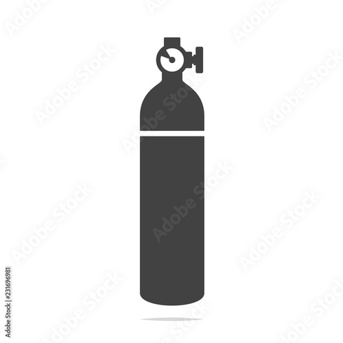 Oxygen cylinder tank icon vector