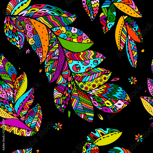 Feathers, seamless pattern for your design