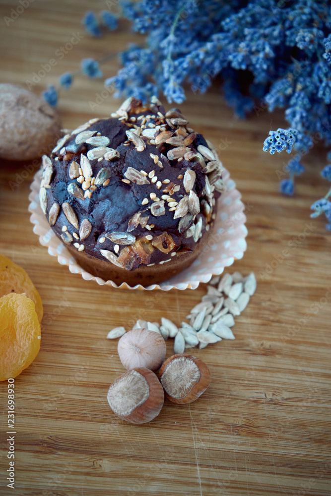 Delicious cupcake on the table