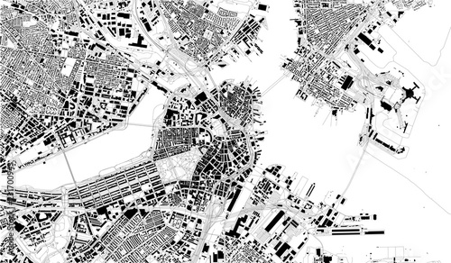Mappa satellitare di Boston, Massachusetts, strade cittadine. Mappa stradale, centro città. Stati Uniti d'America photo