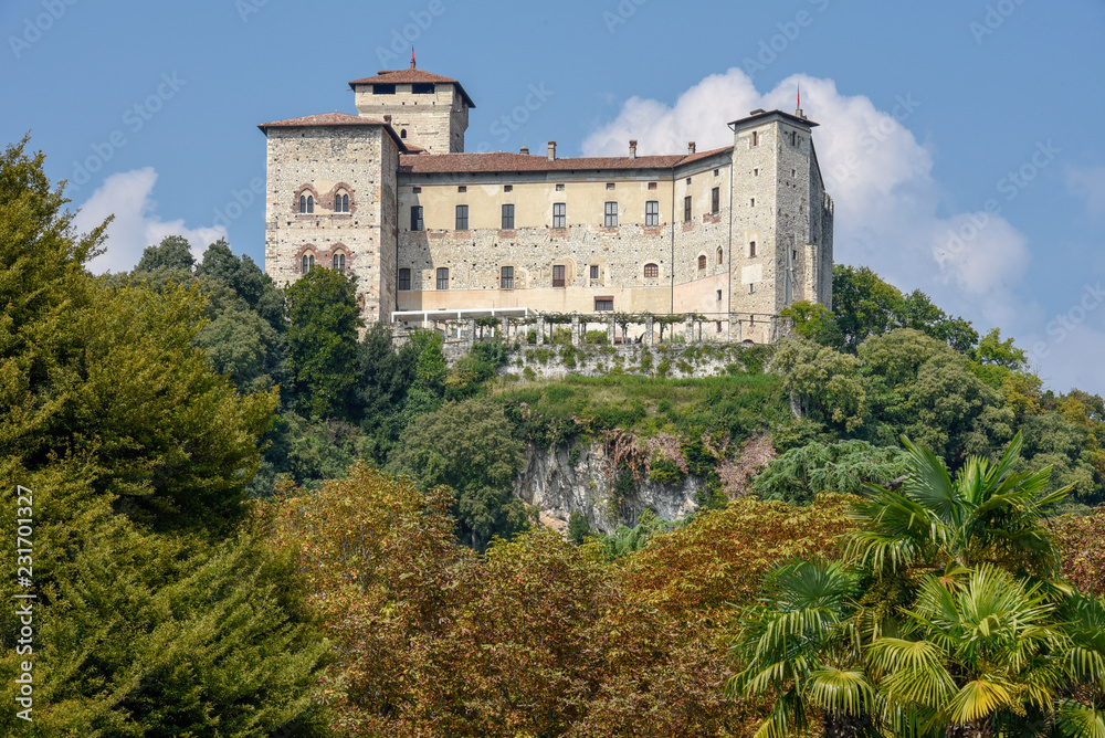 The castle of Rocca Borromea at Angera, Italy