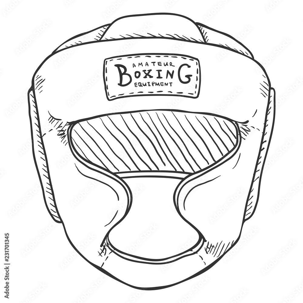 Vector Sketch Boxing Training Helmet Vector Sketch Boxing Training Helmet
