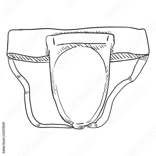 Vector Sketch Groin Guard for Martial Arts