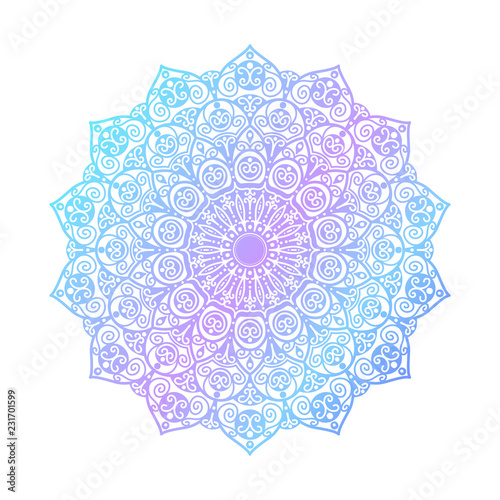 Mandala pattern.Ornament of flowers in color