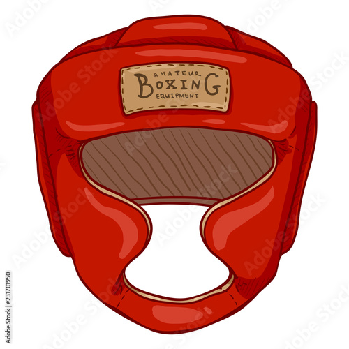 Vector Cartoon Red Boxing Training Helmet