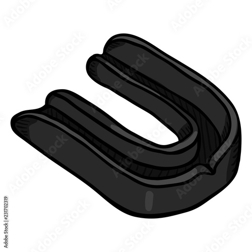 Vector Cartoon Black Mouth Guard for Boxing or Mixed Martial Arts