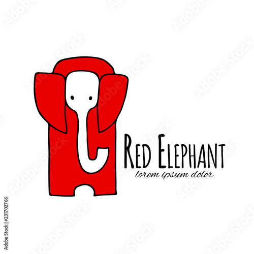 Red elephant design