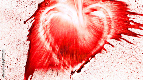 Heart shape from splaches and blobs photo