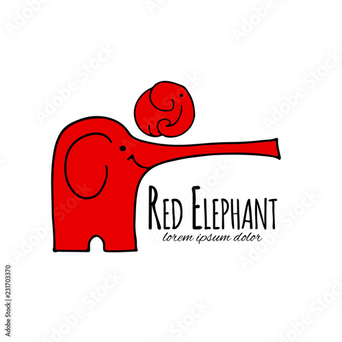Red elephant design