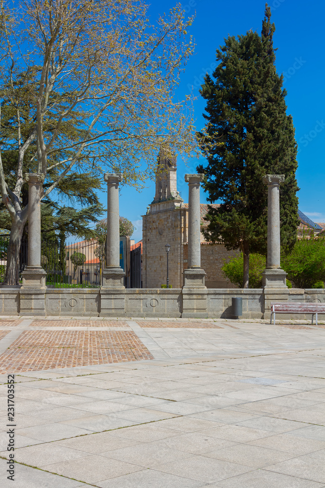 Columns surrounding the Cathedral of Zamora, Spain