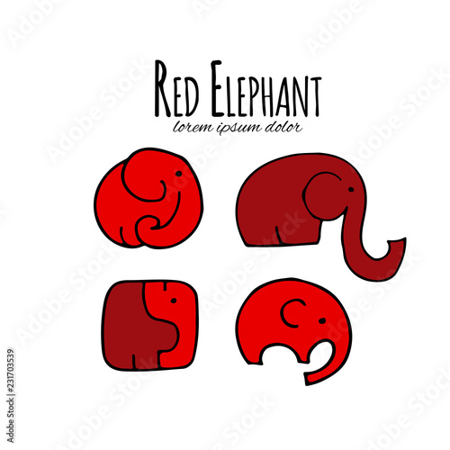 Red elephant design