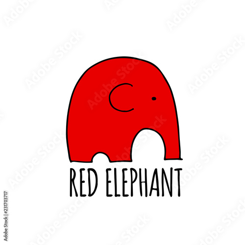 Red elephant design
