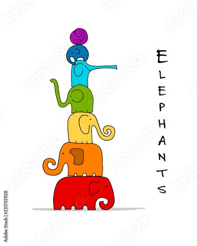 Elephants family design