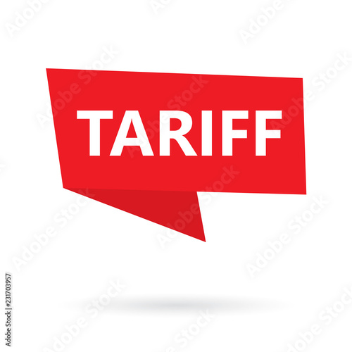 tariff word on a speach bubble- vector illustration
