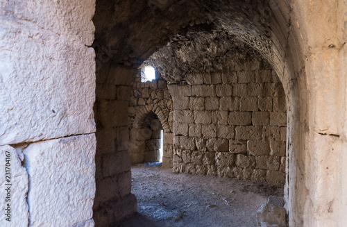 Passage in the lower tier in Nimrod Fortress located in Upper Galilee in northern Israel on the border with Lebanon. photo