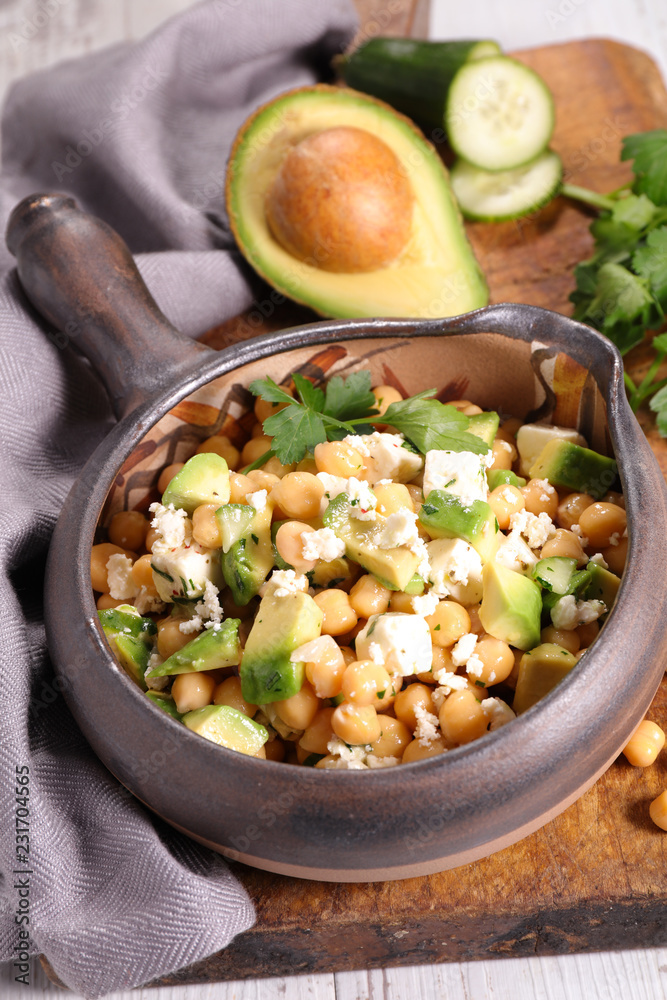 chickpea salad with feta and avocado chickpea salad with feta and avocado