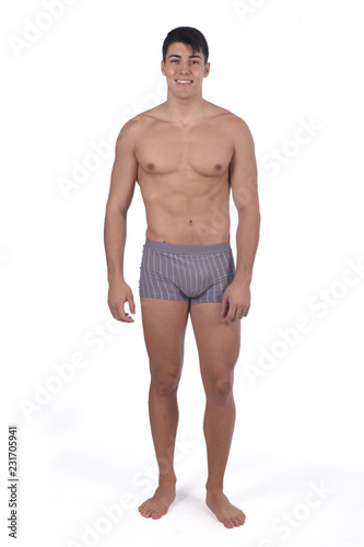 Принти на полотні full portrait of naked man on white