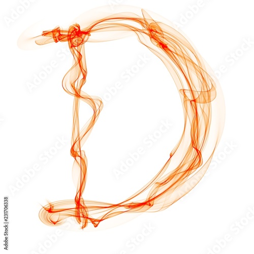 D letter made of fire