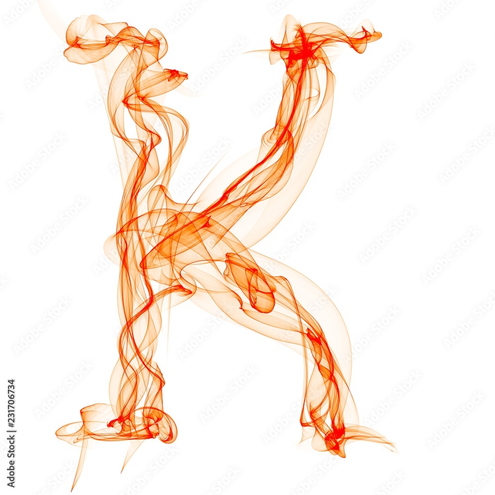Fototapeta premium K letter made of fire
