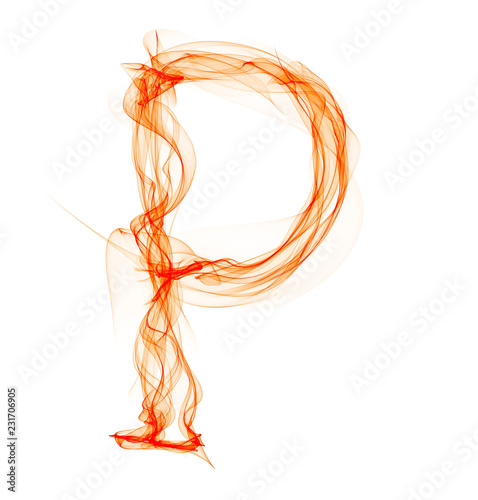 P letter made of fire