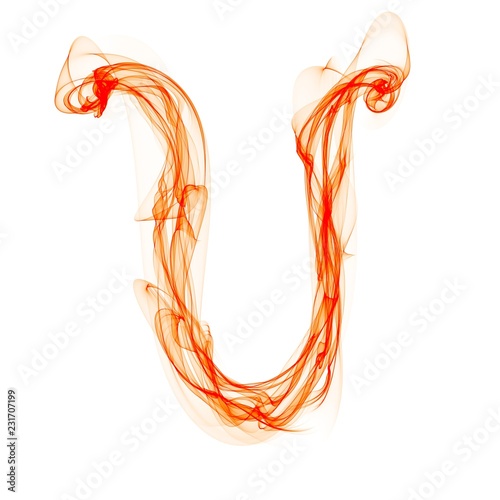 U letter made of fire