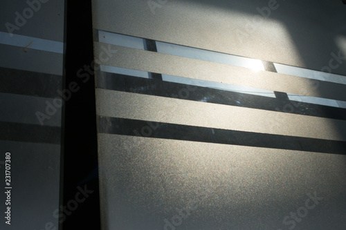 The background of windows with the sun shining