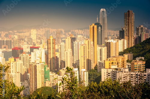 Cityscape of modern skyscraper in Hong Kong.