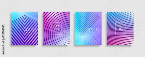 Minimal covers design. Colorful halftone gradients. Future geometric patterns. Eps10 vector.